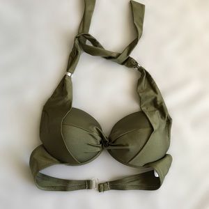 Sexy Olive Green Halter Padded Bikini Top